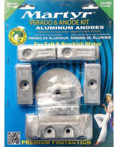 Aluminum Martyr anode kit Mercury, Mariner Verdão 6 cylinder