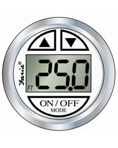 Faria digital depth gauge. White, with chrome edge