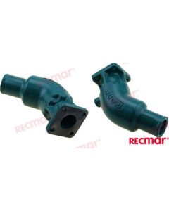 Exhaust elbow Volvo Penta and Perkins compatible: Volvo: - MD2010A, B, C, D - MD2020A, B, C, D - MD2030A, B, C, D - MD2040C, D - D1-13, 20, 30 - D2 40 Perkins: - M20 - M30 - M35