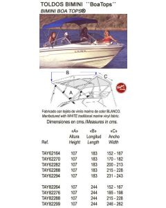 BIMINI WHITE VINYL 8' x 42 x 60-66