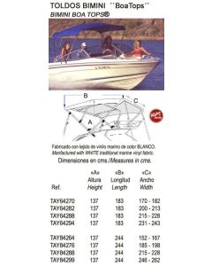 BIMINI WHITE VINYL 8' x 54 x 85-90